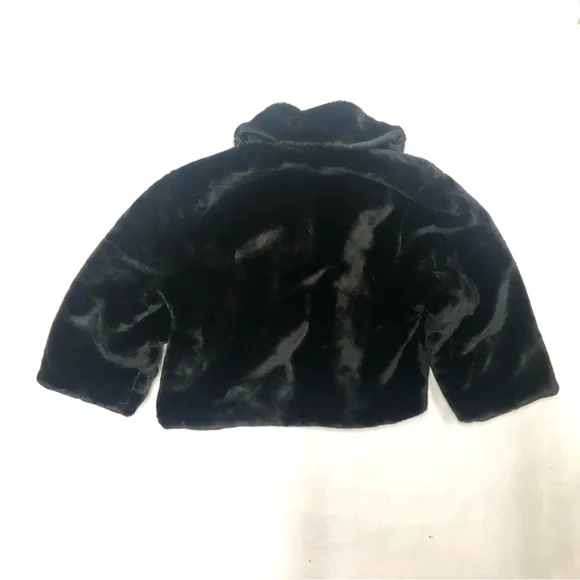 Faux Fur Bolero style black coat size M - Picture 2 of 4
